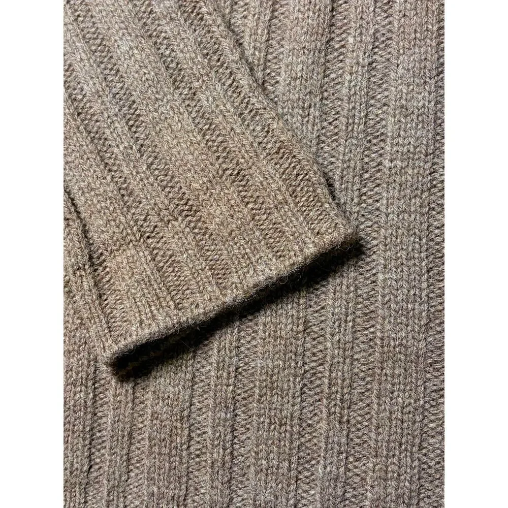 J. Crew Men's Ribbed V‑Neck Sweater in Heathered Brown